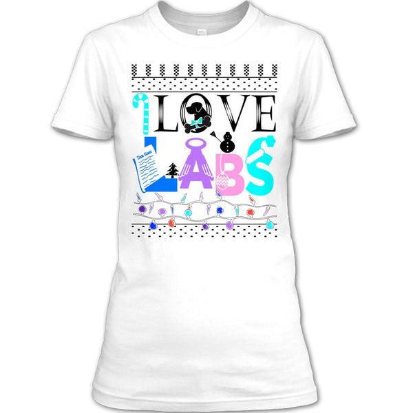 I Love Labs T Shirt, Dog Merry Christmas T Shirt