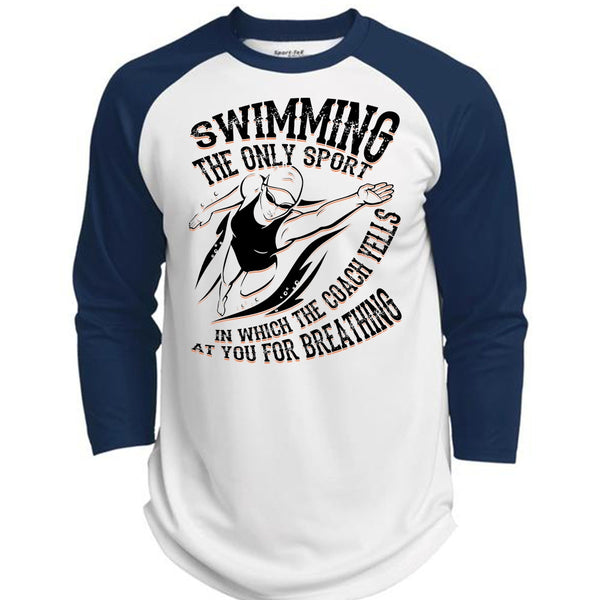 Swimming The Only Sport T Shirt, I Love Swimming T Shirt, Awesome T-Shirts  (Polyester Game Baseball Jersey)