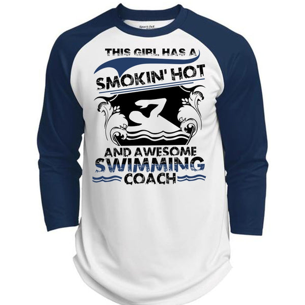 Awesome Swimming Coach T Shirt, I Love Swimming T Shirt, Awesome T-Shirts  (Polyester Game Baseball Jersey)