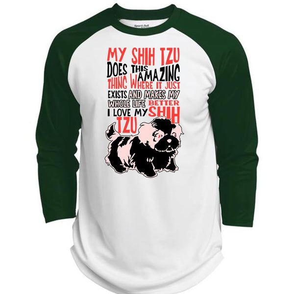 My Shih Tzu Does This Amazing T Shirt, My Dog T Shirt, Awesome T-Shirts  (Polyester Game Baseball Jersey)