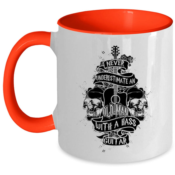 Awesome Grandpa Coffee Mug, An Old Man With A Bass Guitar Accent Mug