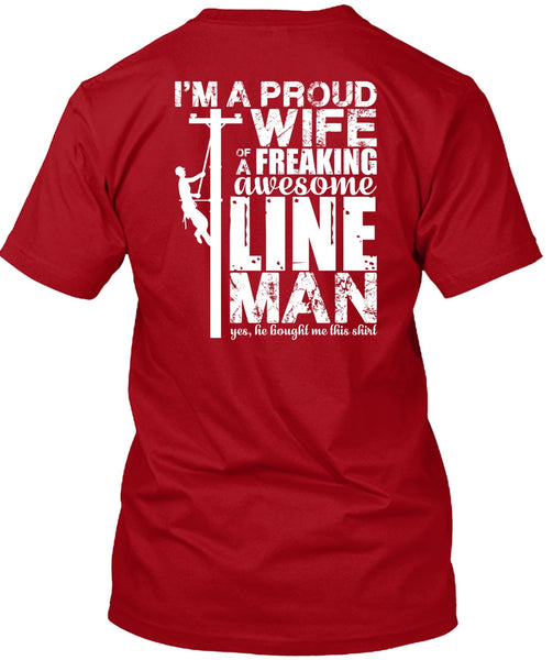 I'm A Proud Wife T Shirt, Awesome Lineman T Shirt