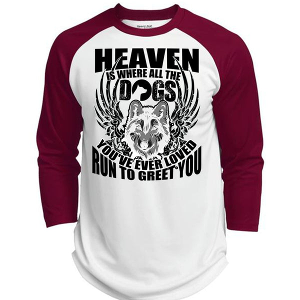 Heaven Is Where All The Dogs T Shirt, I Love Dog T Shirt, Awesome T-Shirts  (Polyester Game Baseball Jersey)