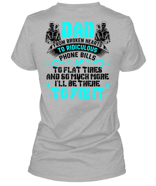Dad From Broken Heart T Shirt, I Love Dad T Shirt