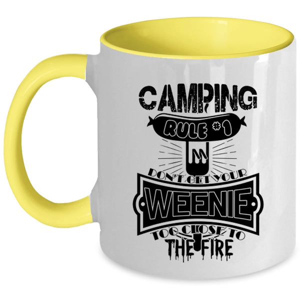 Funny Gift For Camper Coffee Mug, Camping Rule Accent Mug