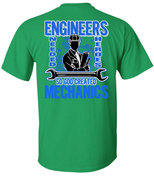 God Created Mechanics T Shirt, Engineers T Shirt