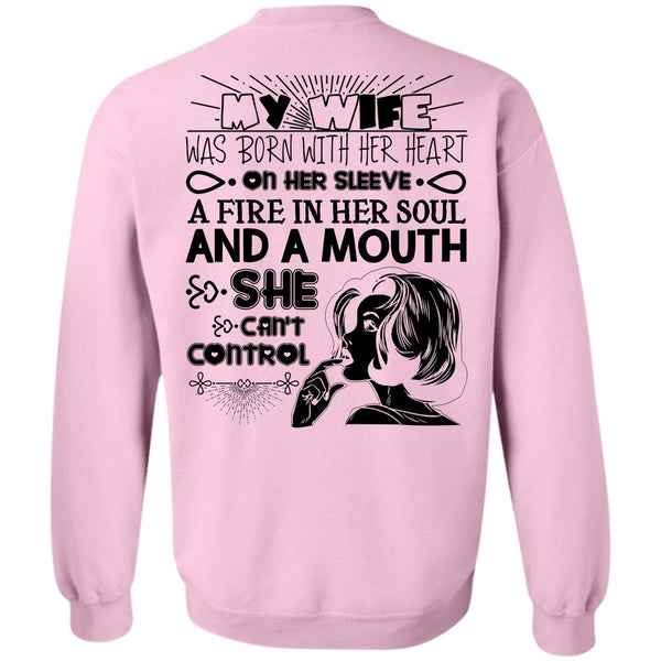 I Love Wife T Shirt, My Wife Was Born With Her Heart Sweatshirt