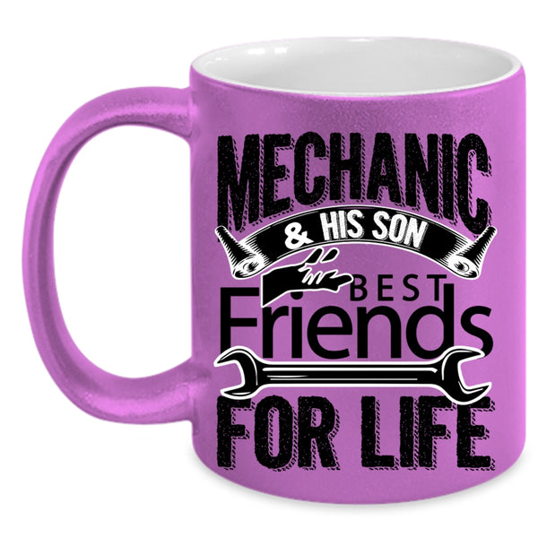 Best Friends For Life Coffee Mug, Mechanic And His Son Accent Mug