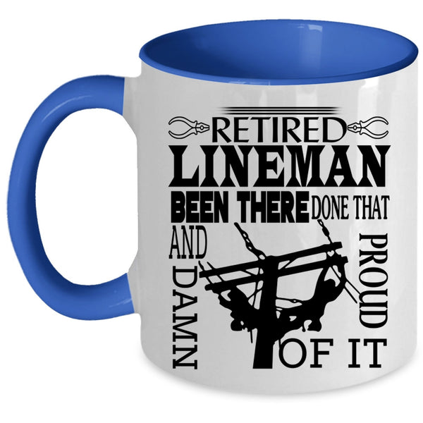 Awesome Retirement Coffee Mug, Retired Lineman Accent Mug