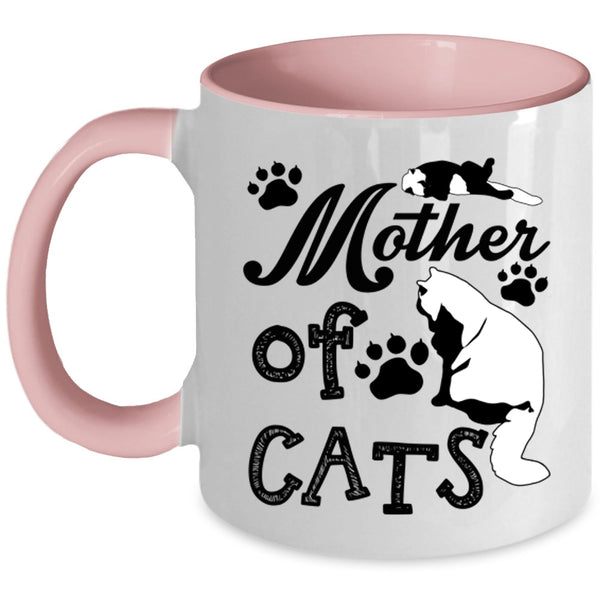 Gift For Cat Mom Coffee Mug, Mother Of Cats Accent Mug