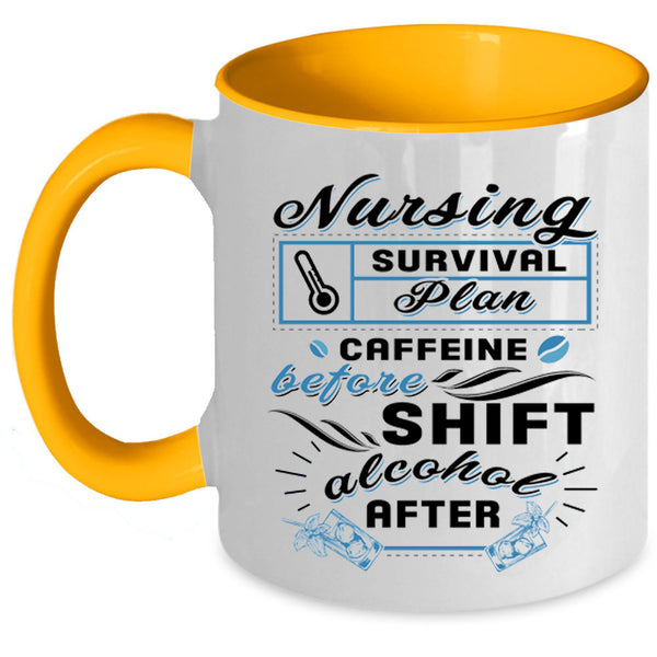 Coffee Drinker Coffee Mug, Nursing Survival Plan Accent Mug