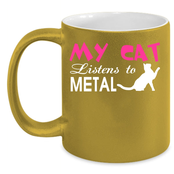 My Cat Listens To Metal Mug, Cool Cats Cup
