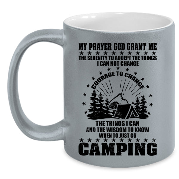 Outdoor Activity Coffee Mug, Just Go Camping Accent Mug