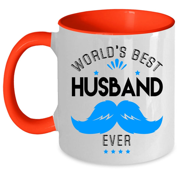 I Love My Husband Coffee Mug, World's Best Husband Ever Accent Mug