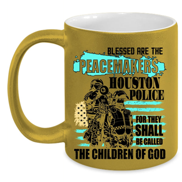 Peacemakers Houston Police Coffee Mug, Cool Police Officer Accent Mug