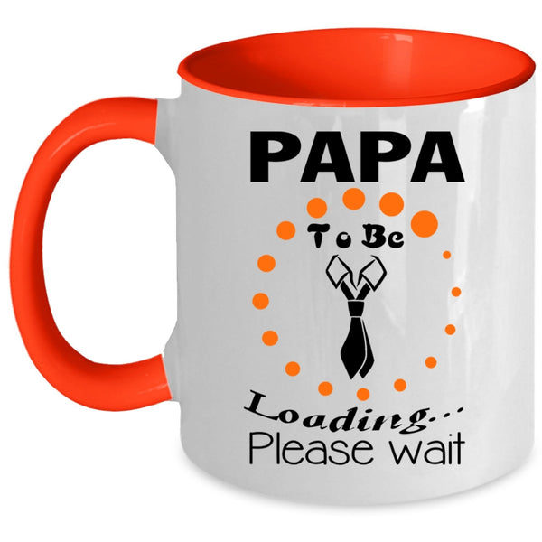 Cute Gift For Dad Coffee Mug, Papa To Be Loading Please Wait Accent Mug