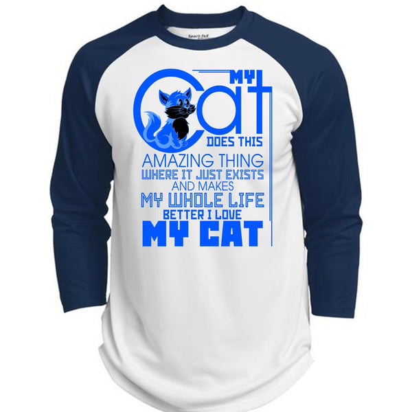 My Cat Does This Amazing Thing T Shirt, My Favorite T Shirt, Awesome T-Shirts  (Polyester Game Baseball Jersey)