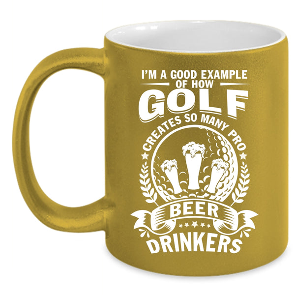 Golf Coffee Mug, Pro Beer Drinkers Coffee Cup