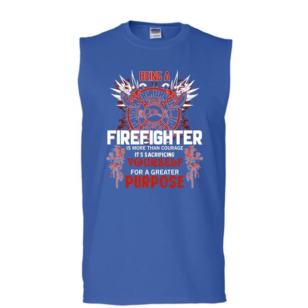 Being A Firefighter T Shirt, Coolest Firefighter T Shirt, Cool T Shirt (Men's Cotton Sleeveless)
