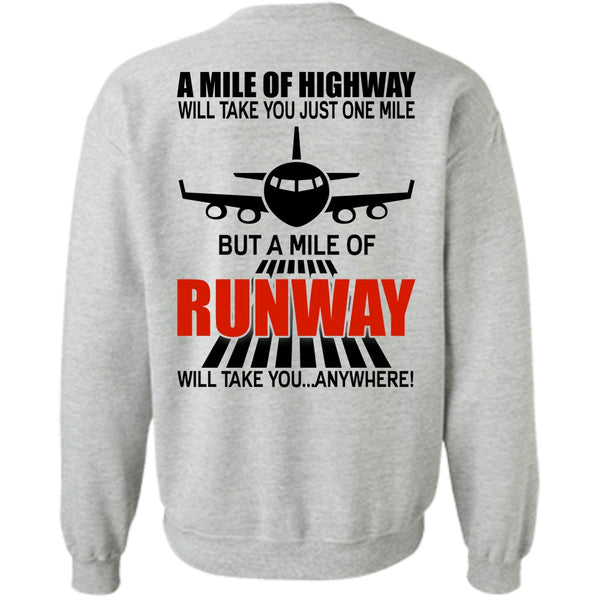 I Love Pilot T Shirt, A Mile Of Highway Sweatshirt
