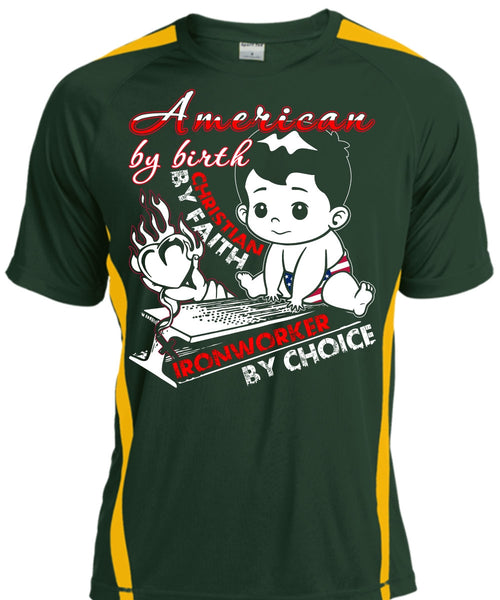 American By Birth T Shirt, Ironworker By Choice T Shirt, Cool Shirt