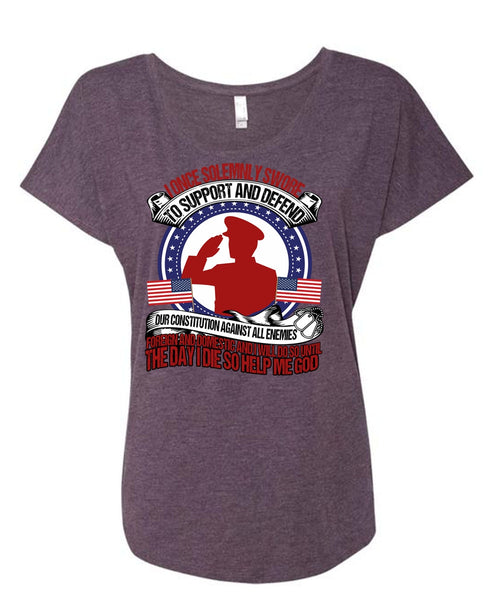 I Once Solemnly Swore T Shirt, Being A Veteran T Shirt, Cool Shirt (Ladies' Triblend Dolman Sleeve)