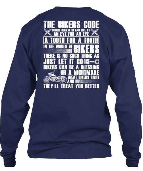 The Bikers Code T Shirt, World Of Biker T Shirt