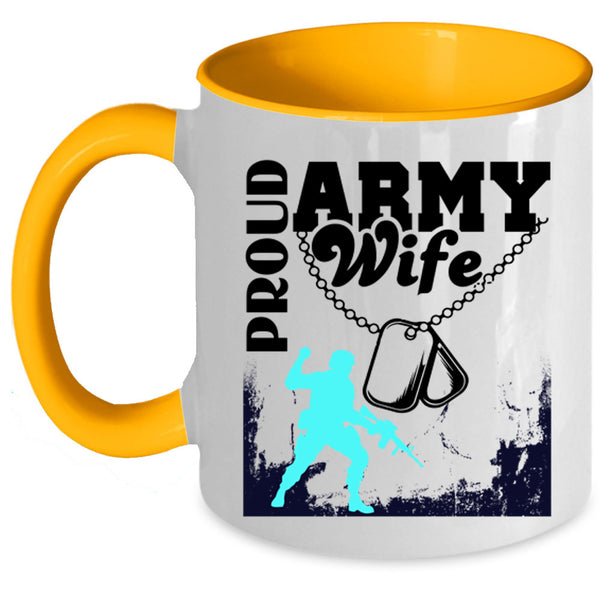 Beautiful Wife Coffee Mug, Proud Army Wife Accent Mug