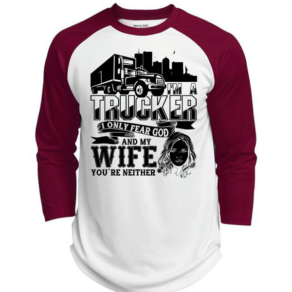 I Only Fear God And My Wife T Shirt, I Love Trucking T Shirt, Awesome T-Shirts  (Polyester Game Baseball Jersey)