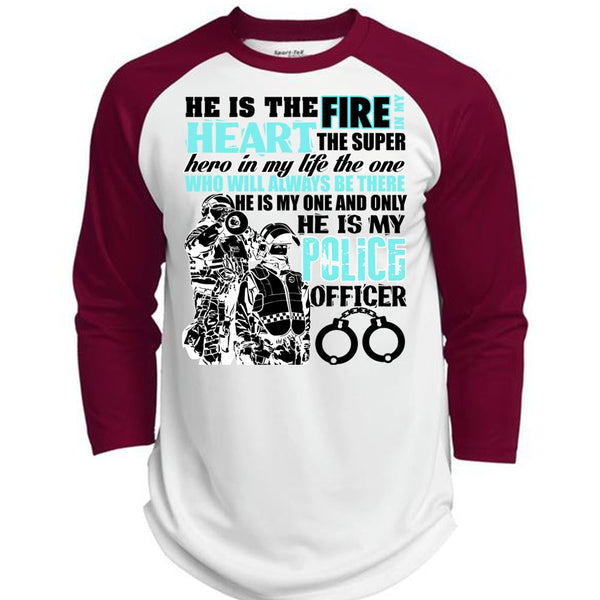 He Is My Police Officer T Shirt, I Love Police T Shirt, Awesome T-Shirts  (Polyester Game Baseball Jersey)