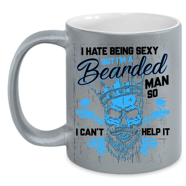 Cool Gift For Dad Coffee Mug, I'm A Bearded Man Accent Mug