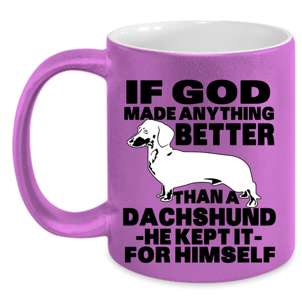 Gift For Dog Lovers Coffee Mug, Cute Dachshund Accent Mug