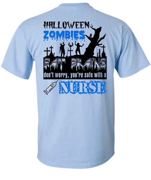 Halloween Zombies Eat Brains T Shirt, Wait For Halloween T Shirt