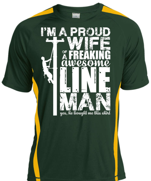 I'm A Proud Wife T Shirt, Awesome Lineman T Shirt, Cool Shirt