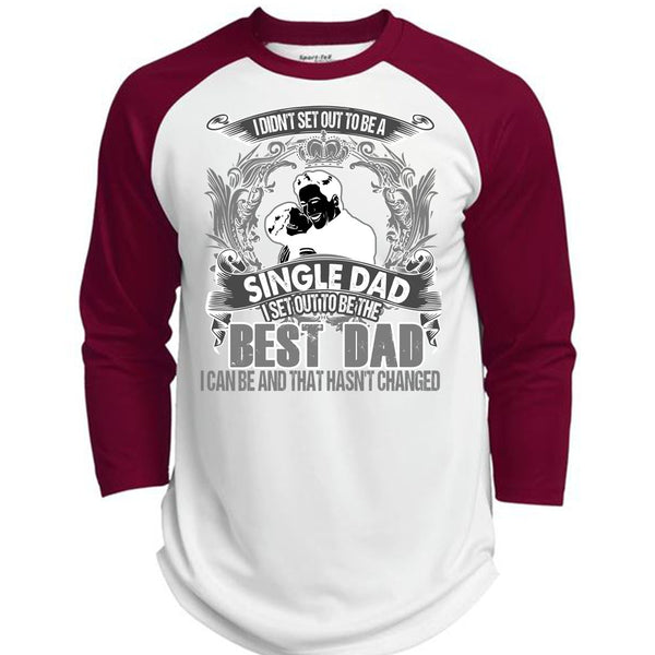 I Set Out To Be The Best Dad T Shirt, I Love Dad T Shirt, Awesome T-Shirts  (Polyester Game Baseball Jersey)