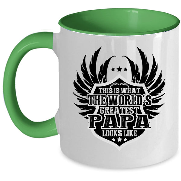 Greatest Papa Coffee Mug, The World's Greatest Papa Looks Like Accent Mug