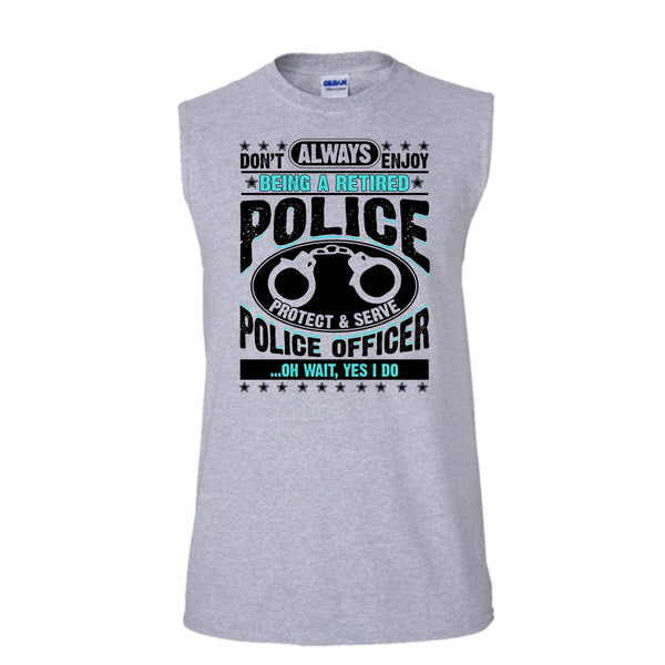 Being A Retired Police T Shirt, Coolest Police Tank Top (Men's Cotton Sleeveless)