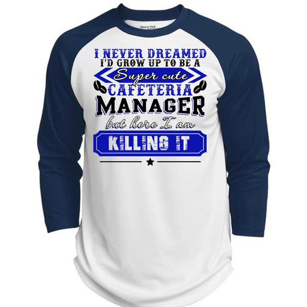 I'd Grow Up To be A Cafeteria Manager T Shirt, I Love Manager T Shirt, Awesome T-Shirts  (Polyester Game Baseball Jersey)