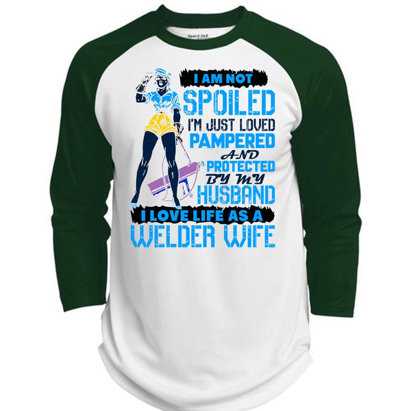 I Love Life As A Welder Wife T Shirt, I Love Welder T Shirt, Awesome T-Shirts  (Polyester Game Baseball Jersey)