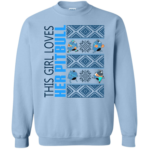 Pitbull Merry Christmas T Shirt, This Girl Loves Her Pitbull Sweatshirt