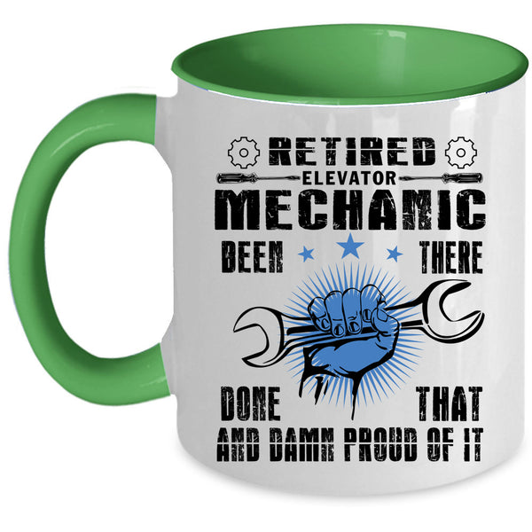 Cool Retirement Coffee Mug, Retired Elevator Mechanic Accent Mug