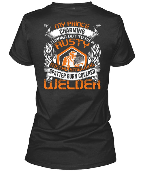Spatter Burn Covered Welder T Shirt, I Love Welding T Shirt