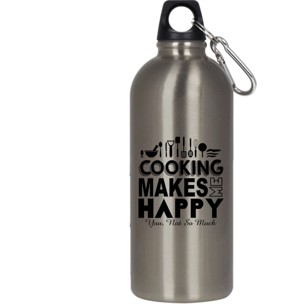Cooking Makes Me Happy 20 oz Stainless Steel Bottle,I Love Cooking Outdoor Sports Water Bottle
