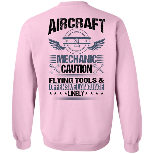 I Love Mechanic T Shirt, Aircraft Mechanic Caution Flying Tools Sweatshirt