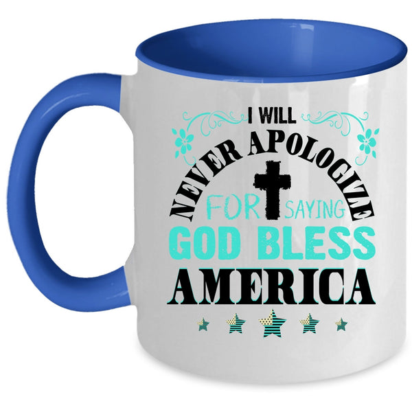 Cool Gift For American Coffee Mug, God Bless America Accent Mug
