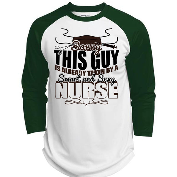 This Guy Is Already Taken By A Smart Nurse T Shirt, I Love Nursing T Shirt, Awesome T-Shirts  (Polyester Game Baseball Jersey)