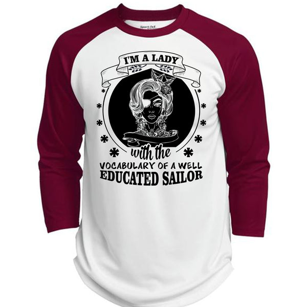 I'm A Lady With Vocabulary Of A Well Educated Sailor T Shirt, My Favorite T Shirt  (Polyester Game Baseball Jersey)