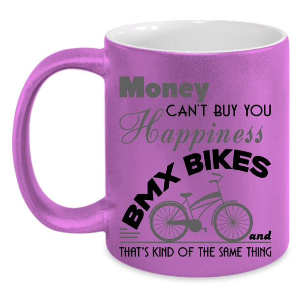Cool Bikers Coffee Mug, BMX Bikes Make Me Happy Accent Mug
