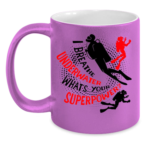 Awesome Scuba Driver Coffee Mug, I Breathe Underwater Accent Mug