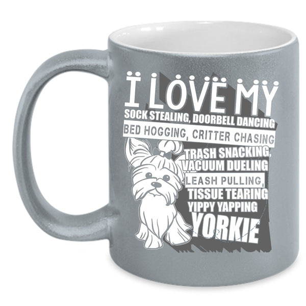 I Love My Yorkie Coffee Mug, Cute Yorkie Coffee Cup